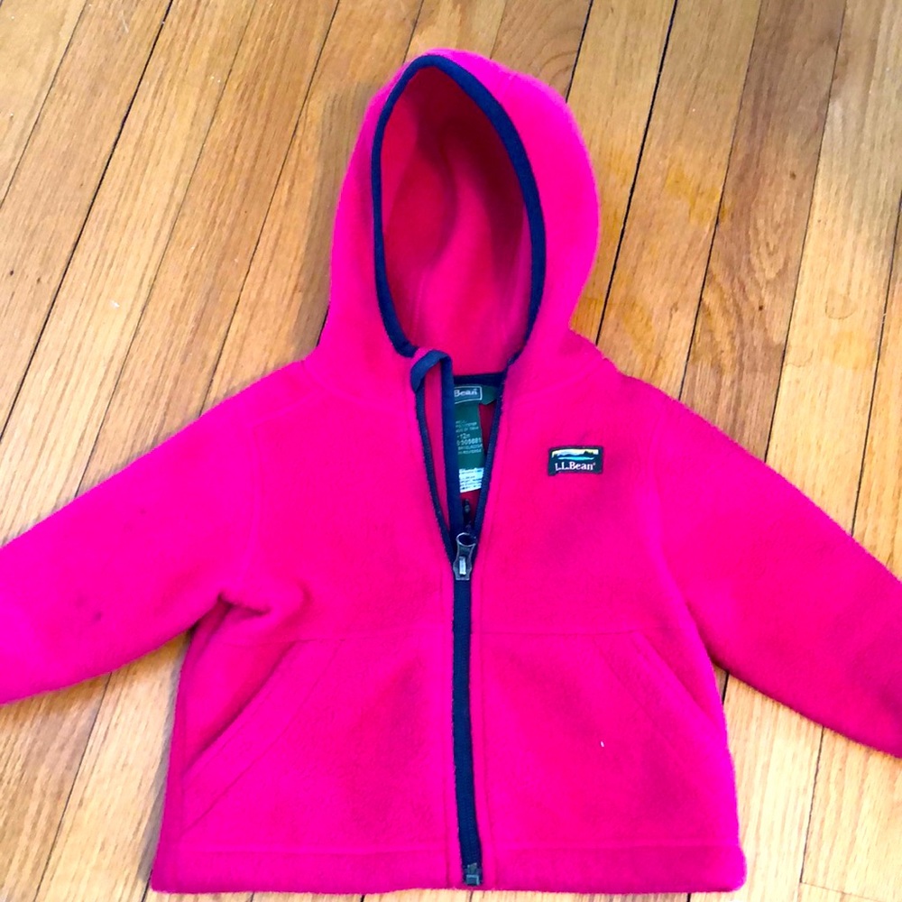 LL bean fleece jacket 6-12m pink